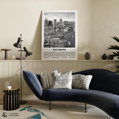 Baltimore Black & White City Print