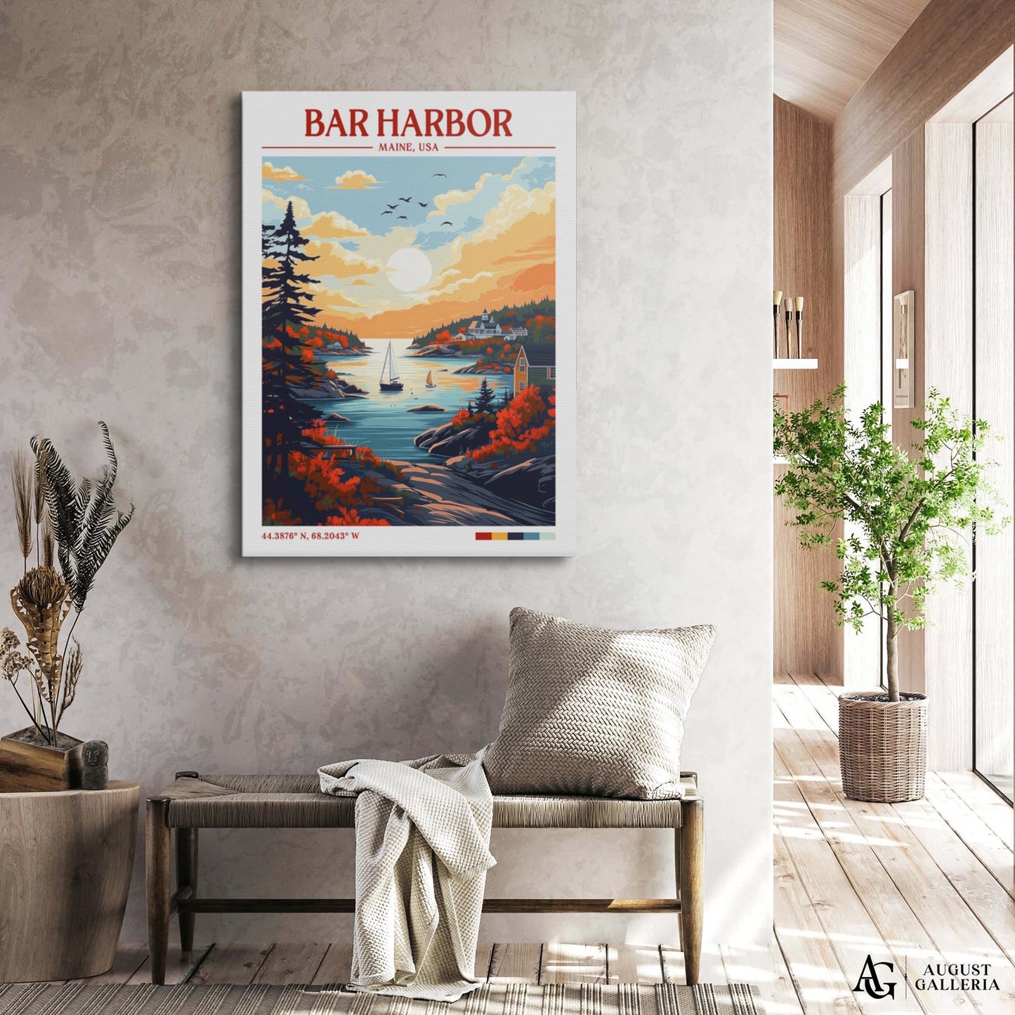Bar Harbor Retro Travel Print