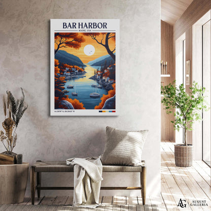 Bar Harbor Retro Travel Print