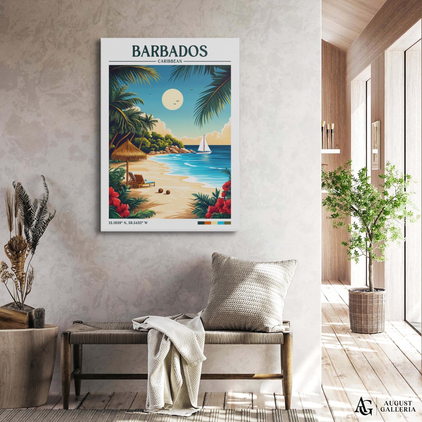Barbados Caribbean Retro Travel Print