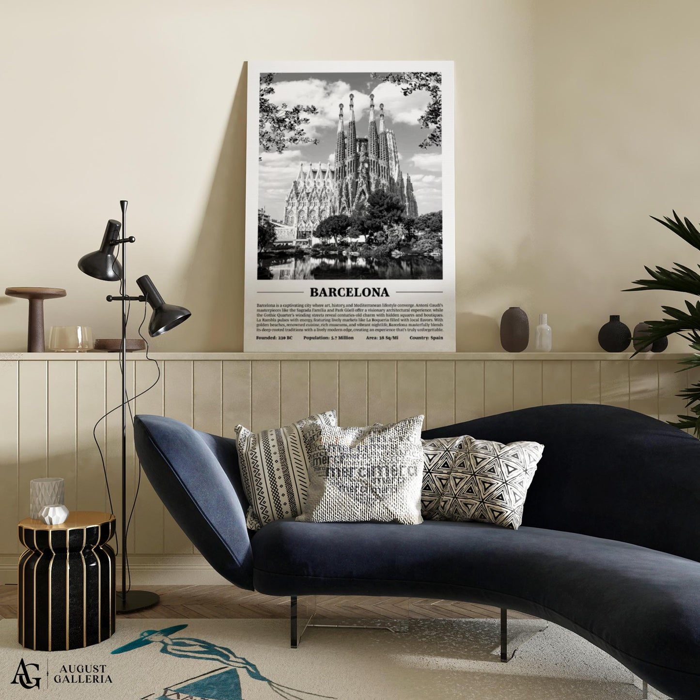 Barcelona Black & White City Print