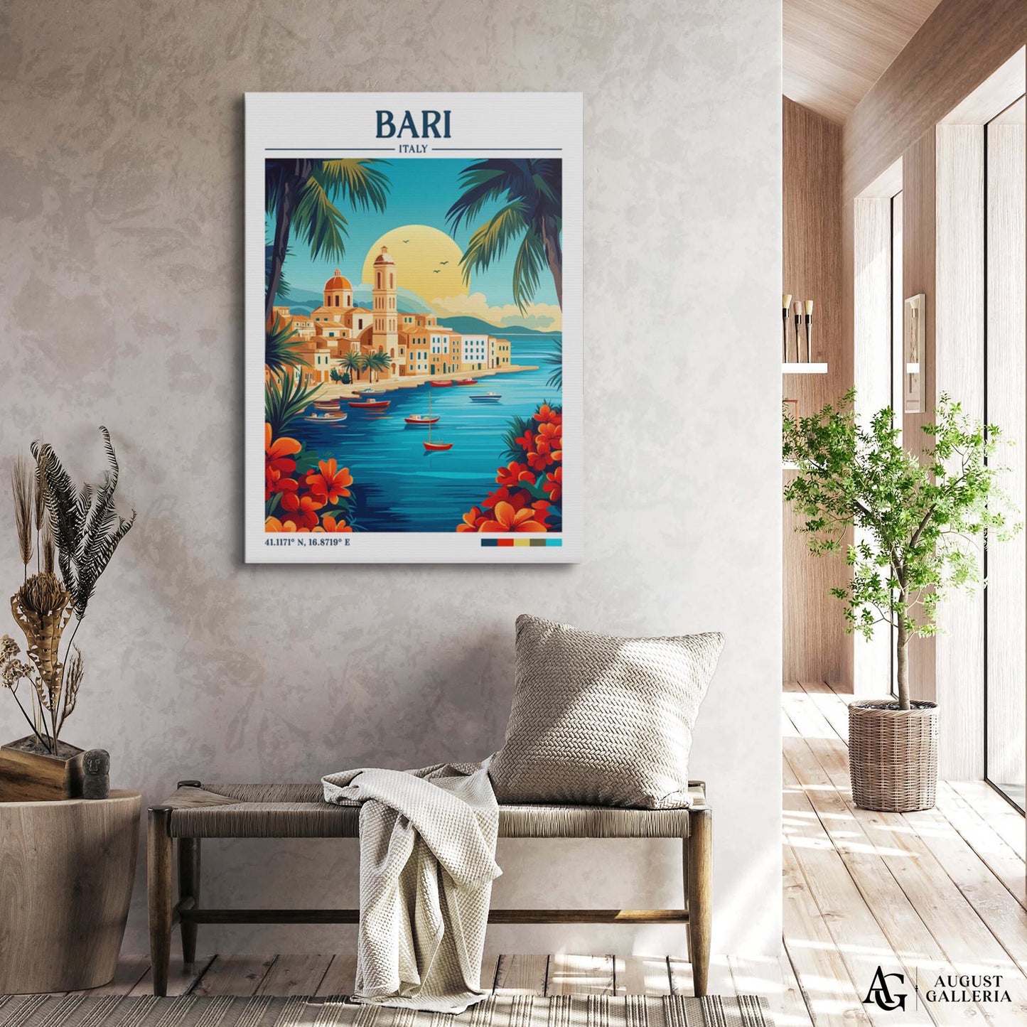 Bari Italy Retro Travel Print