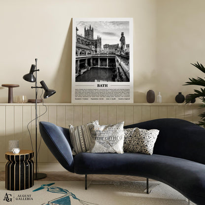 Bath Black & White City Print