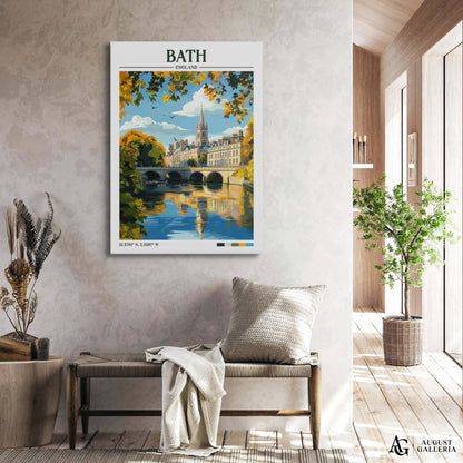 Bath England Retro Travel Print