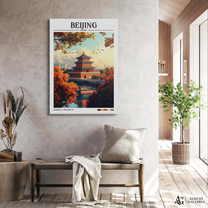 Beijing China Retro Travel Print