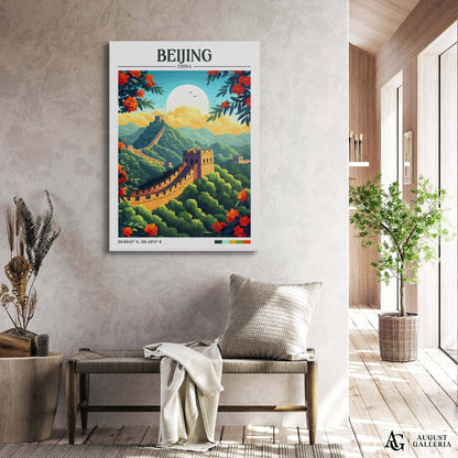 Beijing China Retro Travel Print