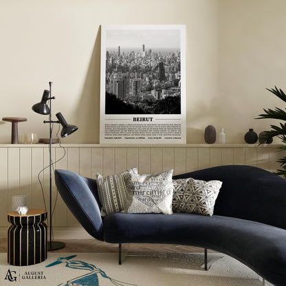 Beirut Black & White City Print