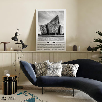 Belfast Black & White City Print