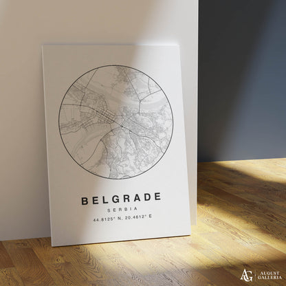 Belgrade Minimalist Map