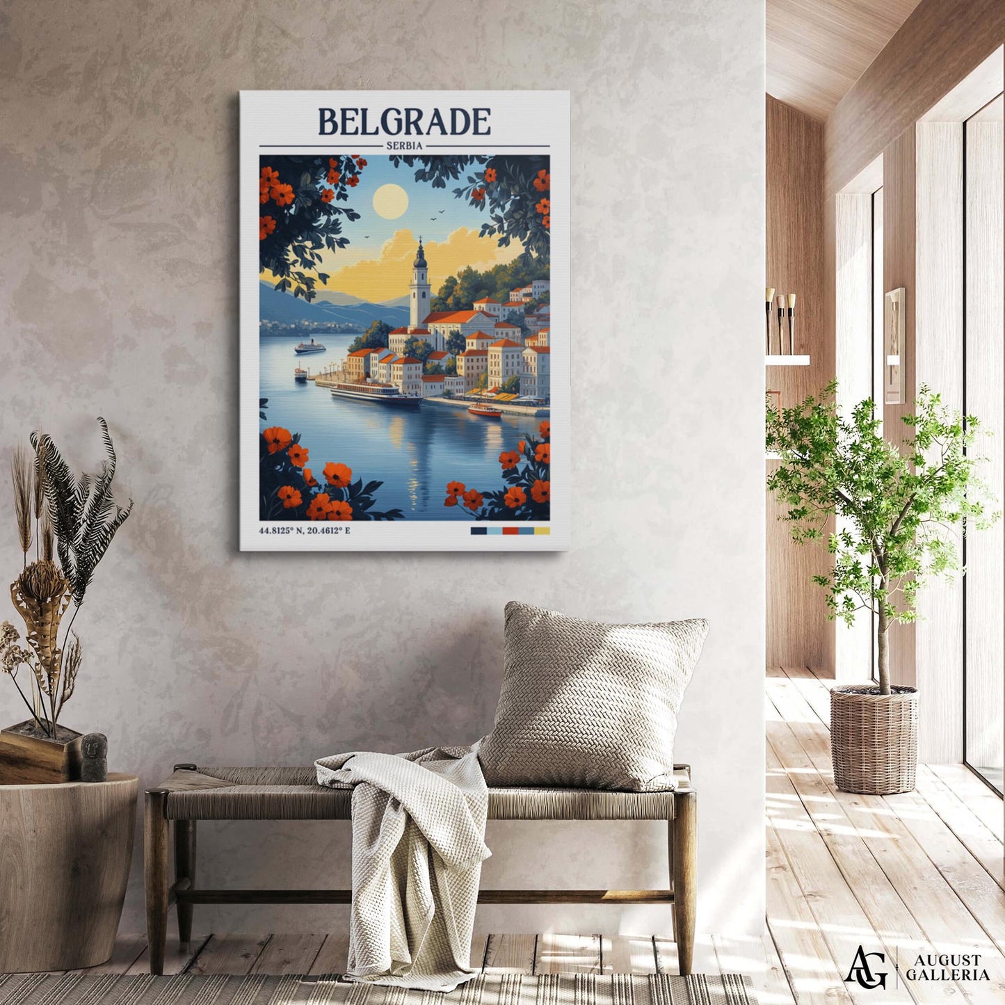 Belgrade Serbia Retro Travel Print