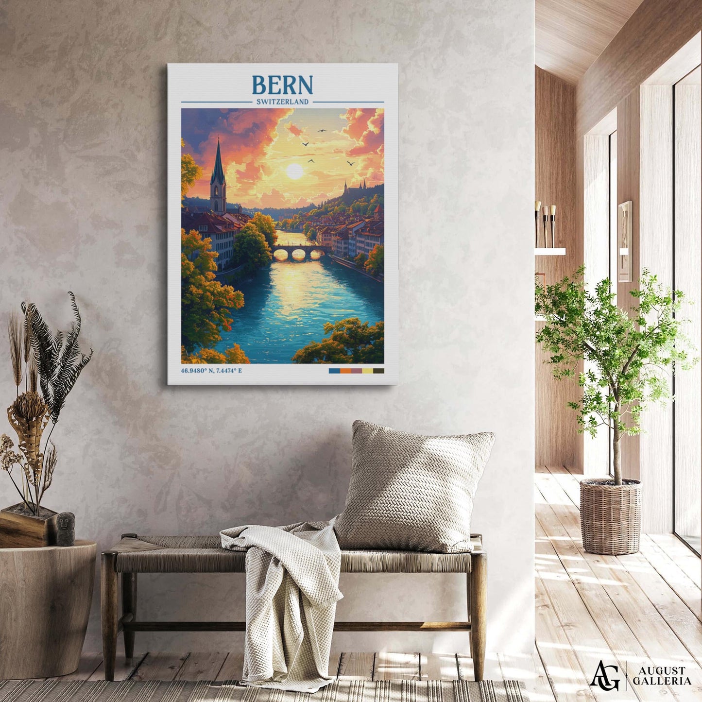 Bern Switzerland Retro Travel Print