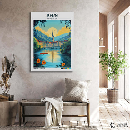 Bern Switzerland Retro Travel Print