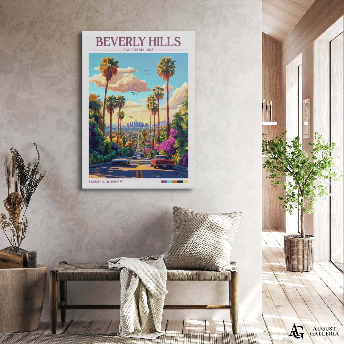 Beverly Hills Retro Travel Print