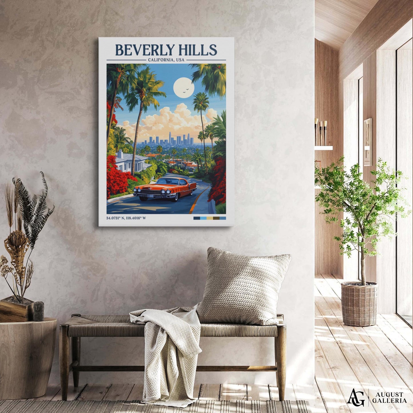 Beverly Hills Retro Travel Print