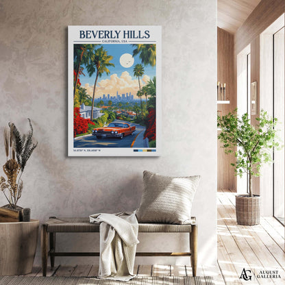 Beverly Hills Retro Travel Print