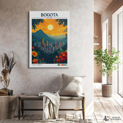 Bogota Colombia Retro Travel Print