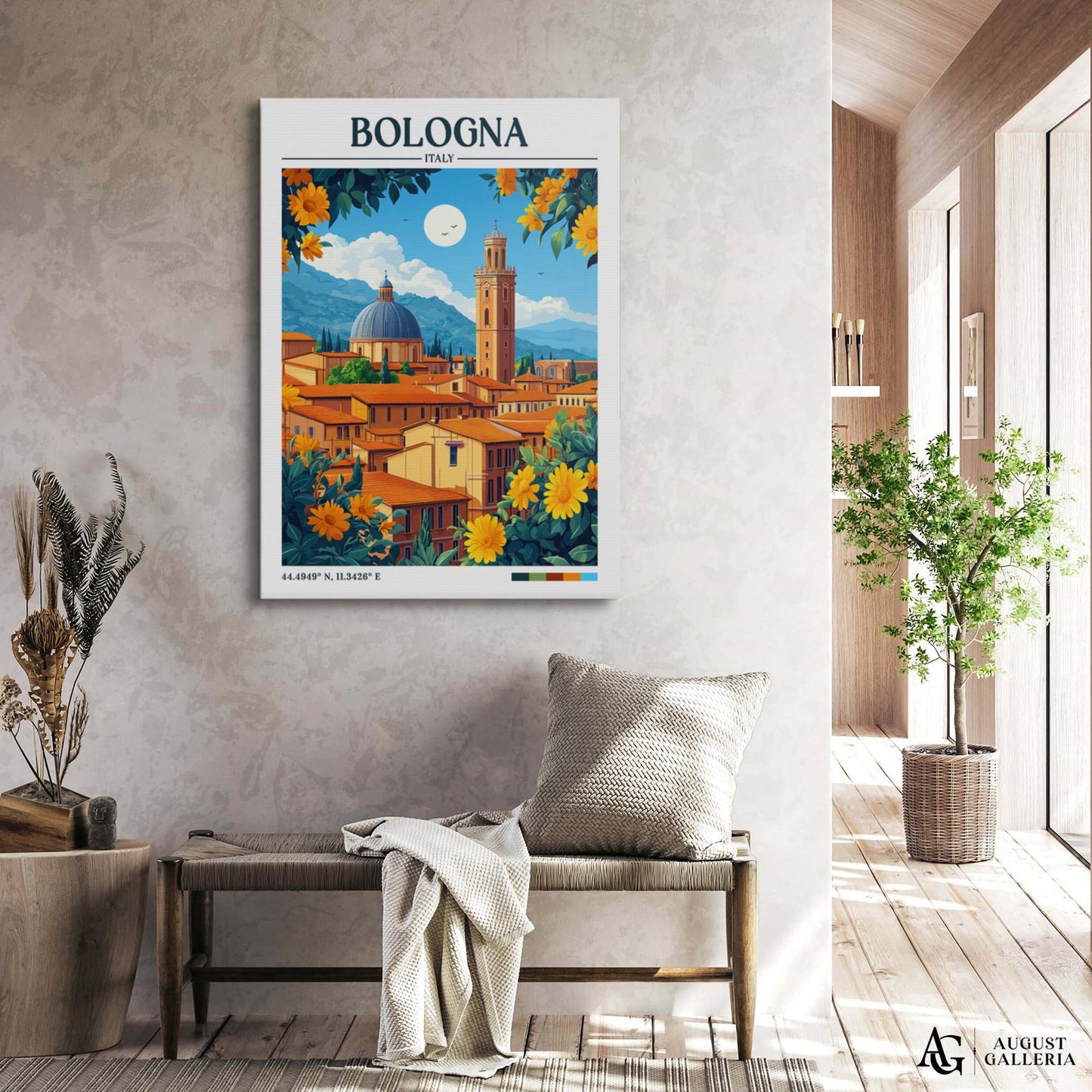 Bologna Italy Retro Travel Print