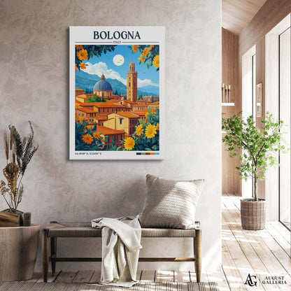 Bologna Italy Retro Travel Print