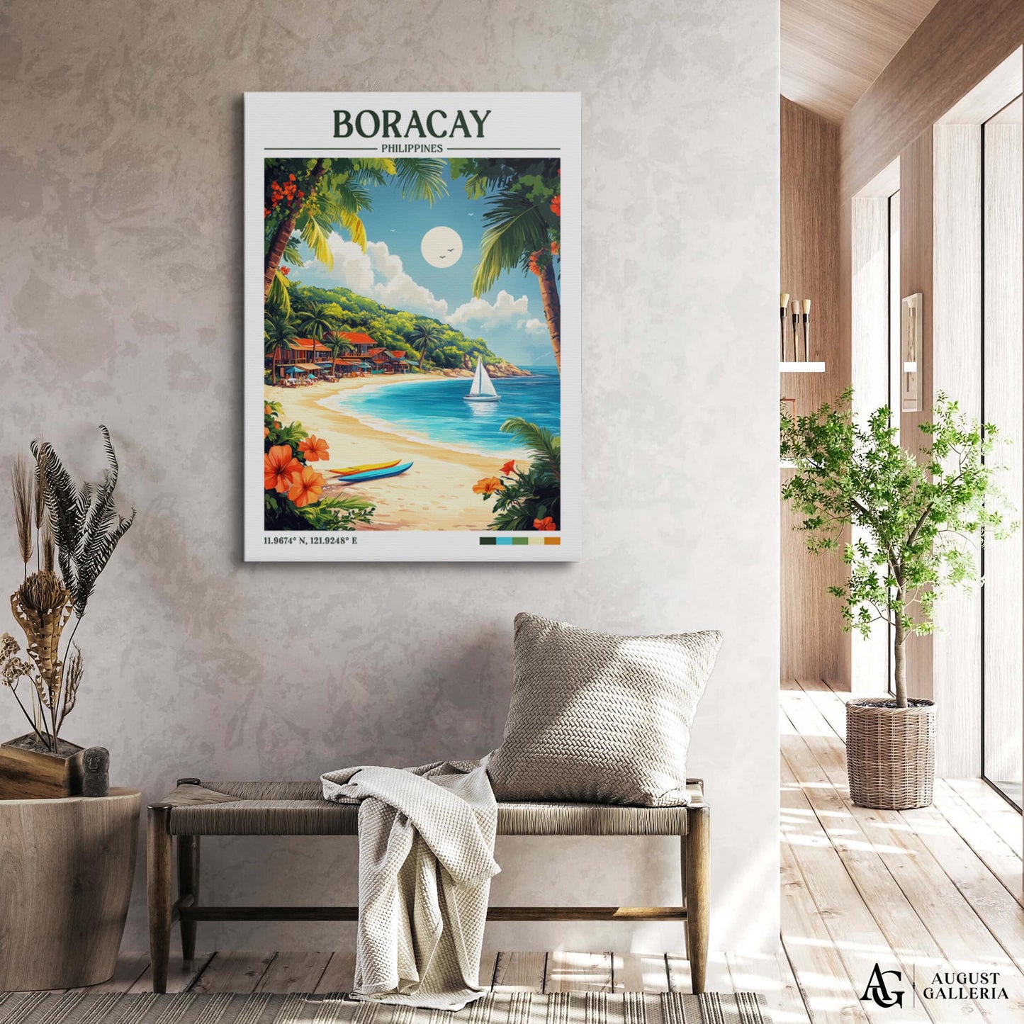 Boracay Philippines Retro Travel Print