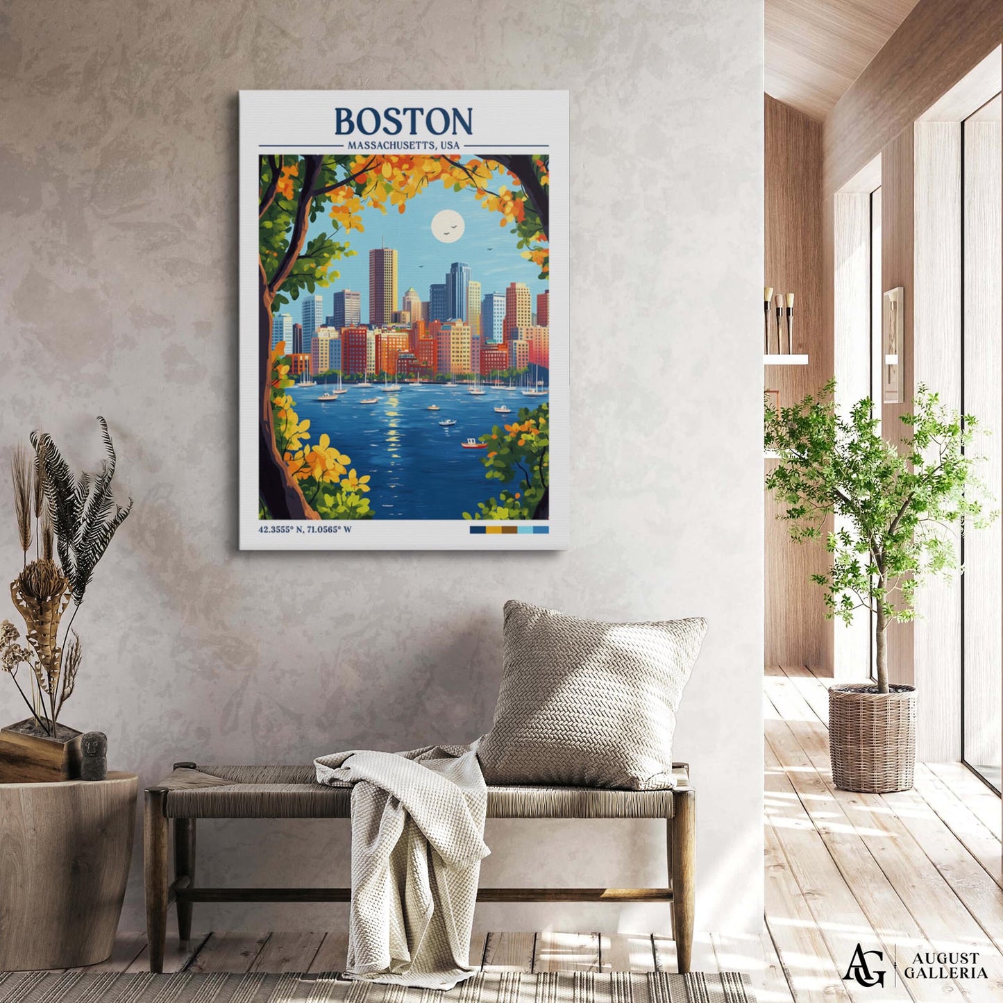 Boston Massachusetts Retro Travel Print