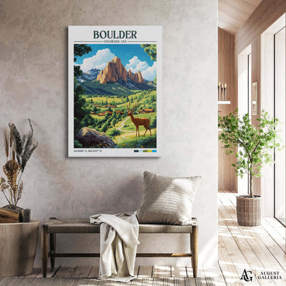 Boulder Colorado Retro Travel Print