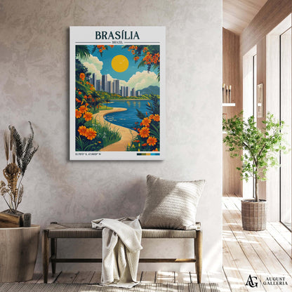 Brasília Brazil Retro Travel Print