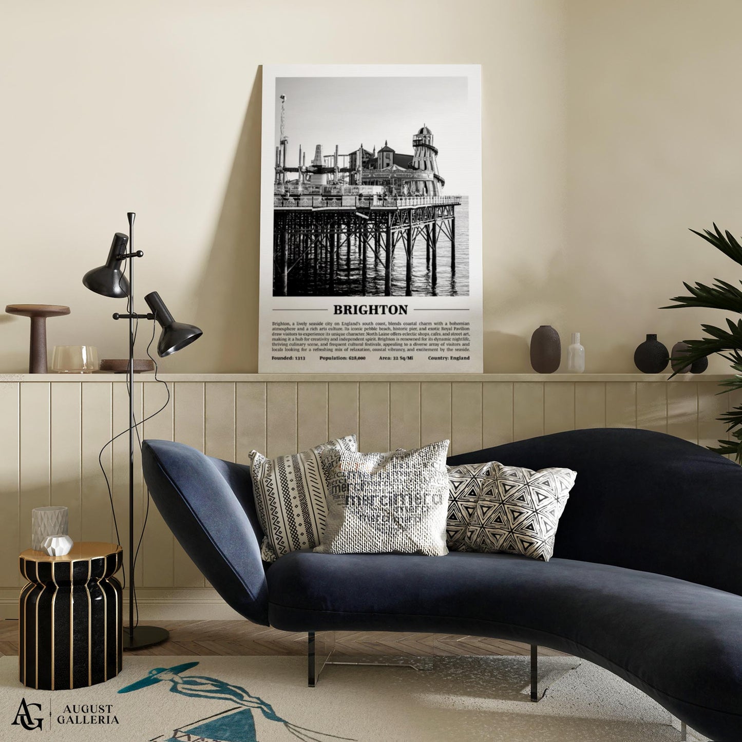 Brighton Black & White City Print