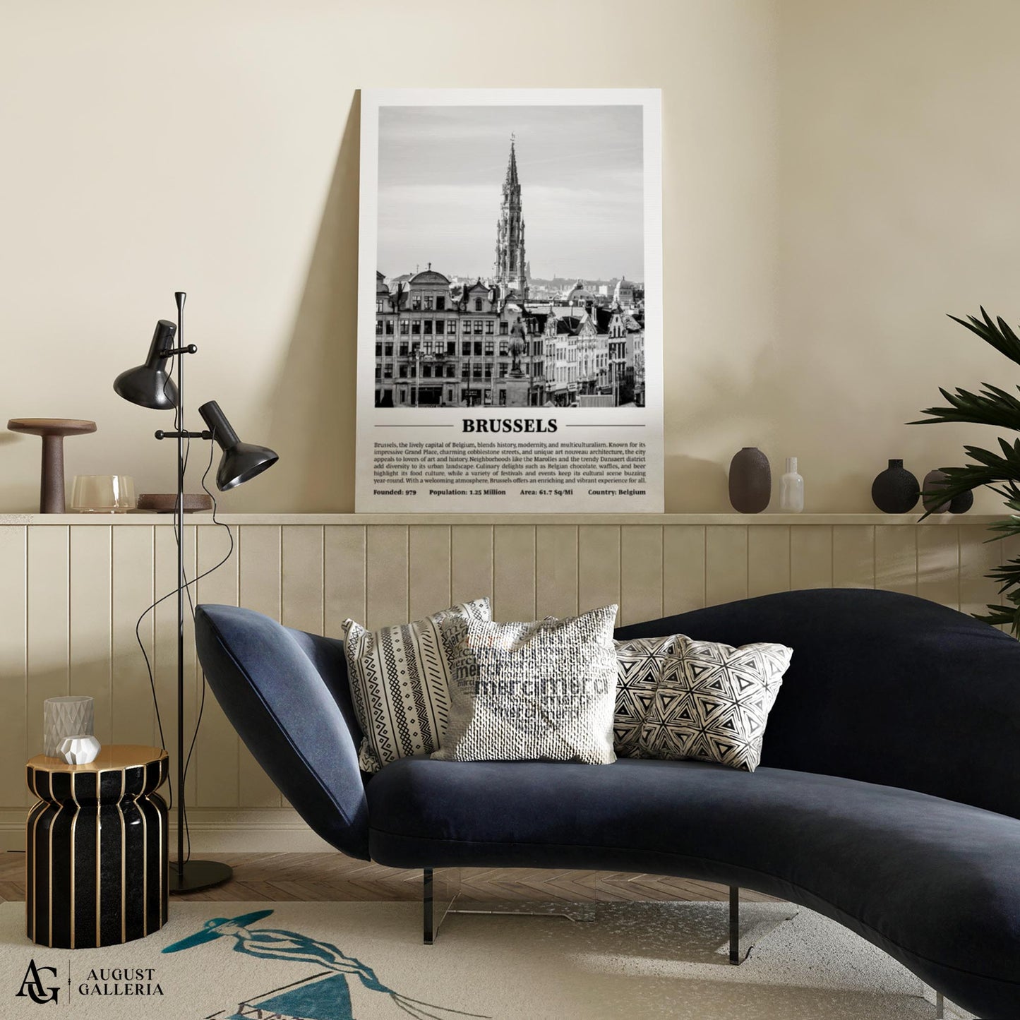 Brussels Black & White City Print