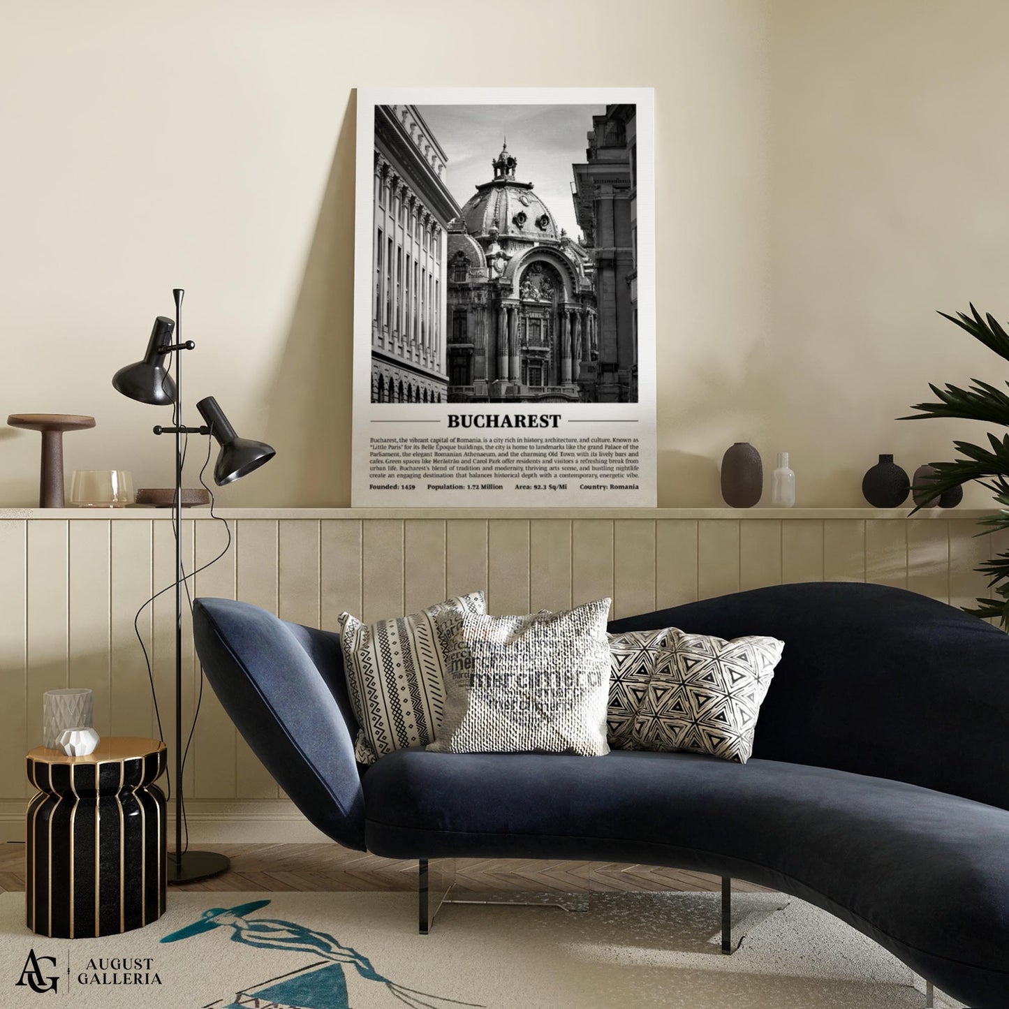 Bucharest Black & White City Print