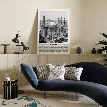 Cairo Black & White City Print