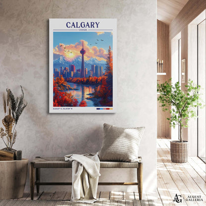 Calgary Canada Retro Travel Print