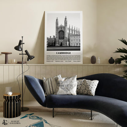 Cambridge Black & White City Print