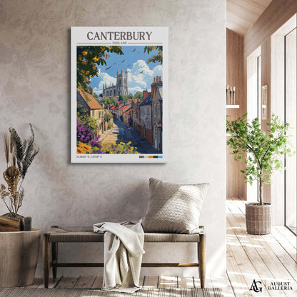 Canterbury England Retro Travel Print