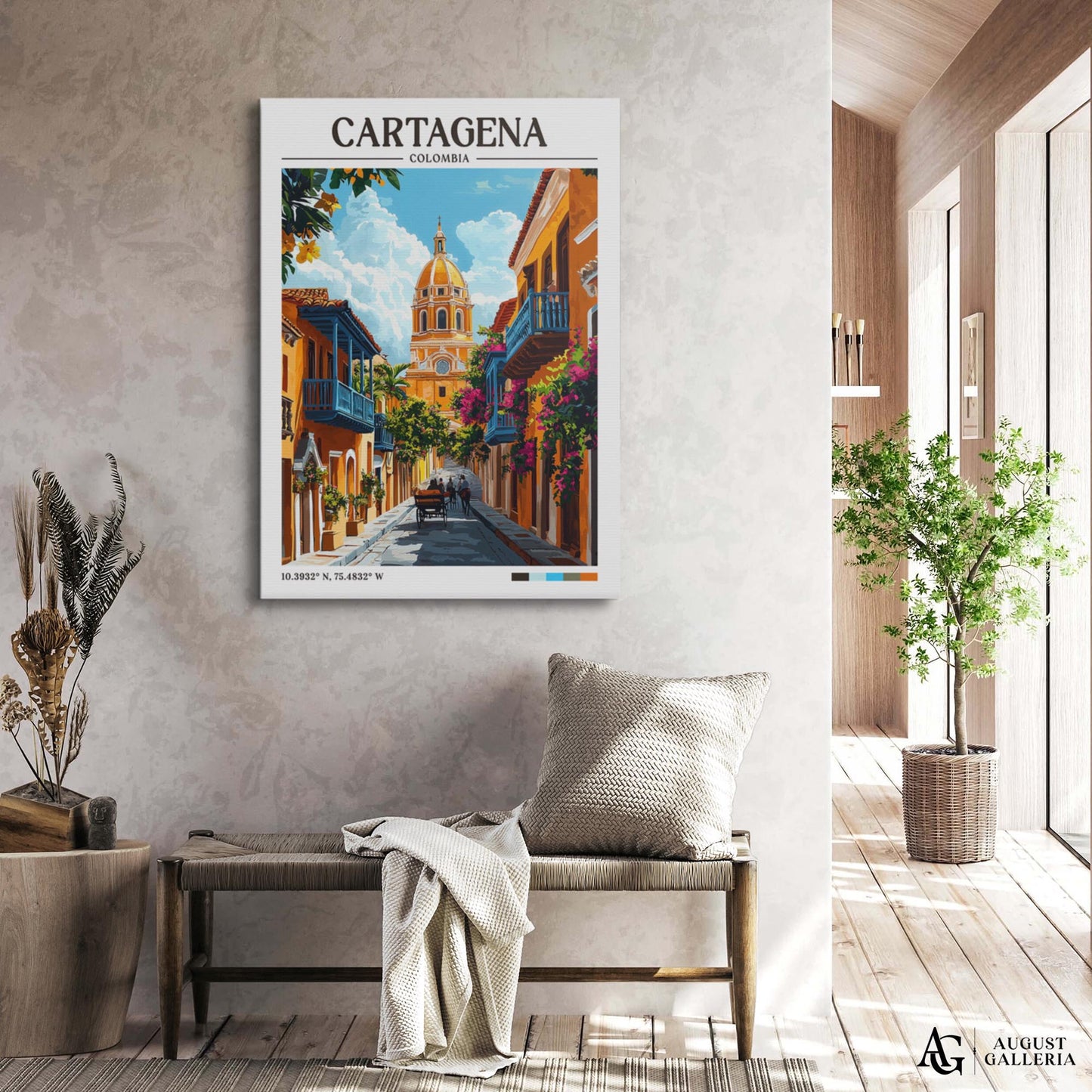 Cartagena Colombia Retro Travel Print