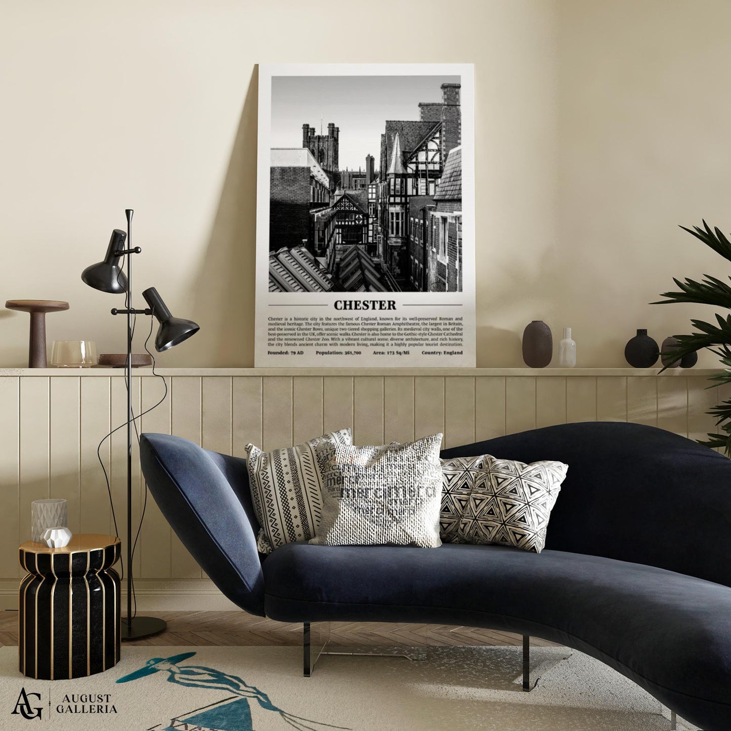 Chester Black & White City Print