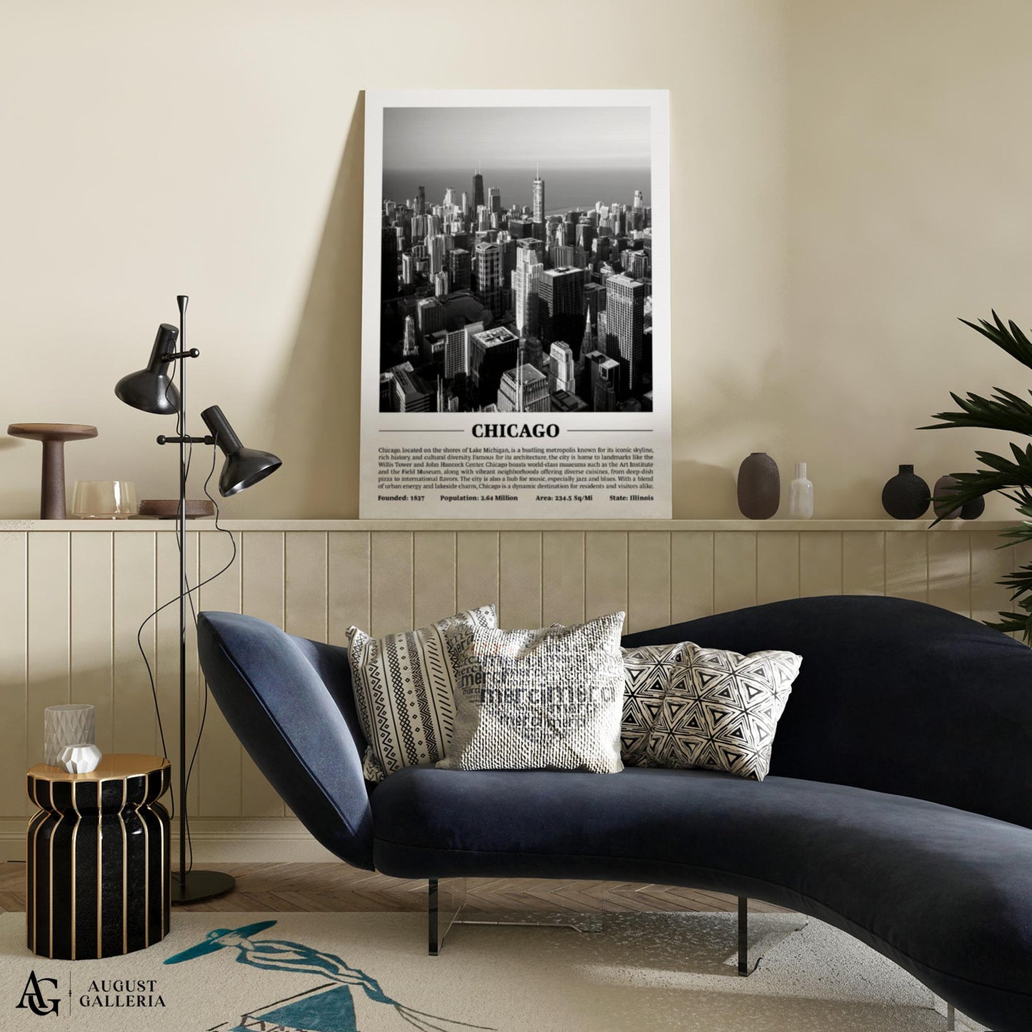 Chicago Black & White City Print