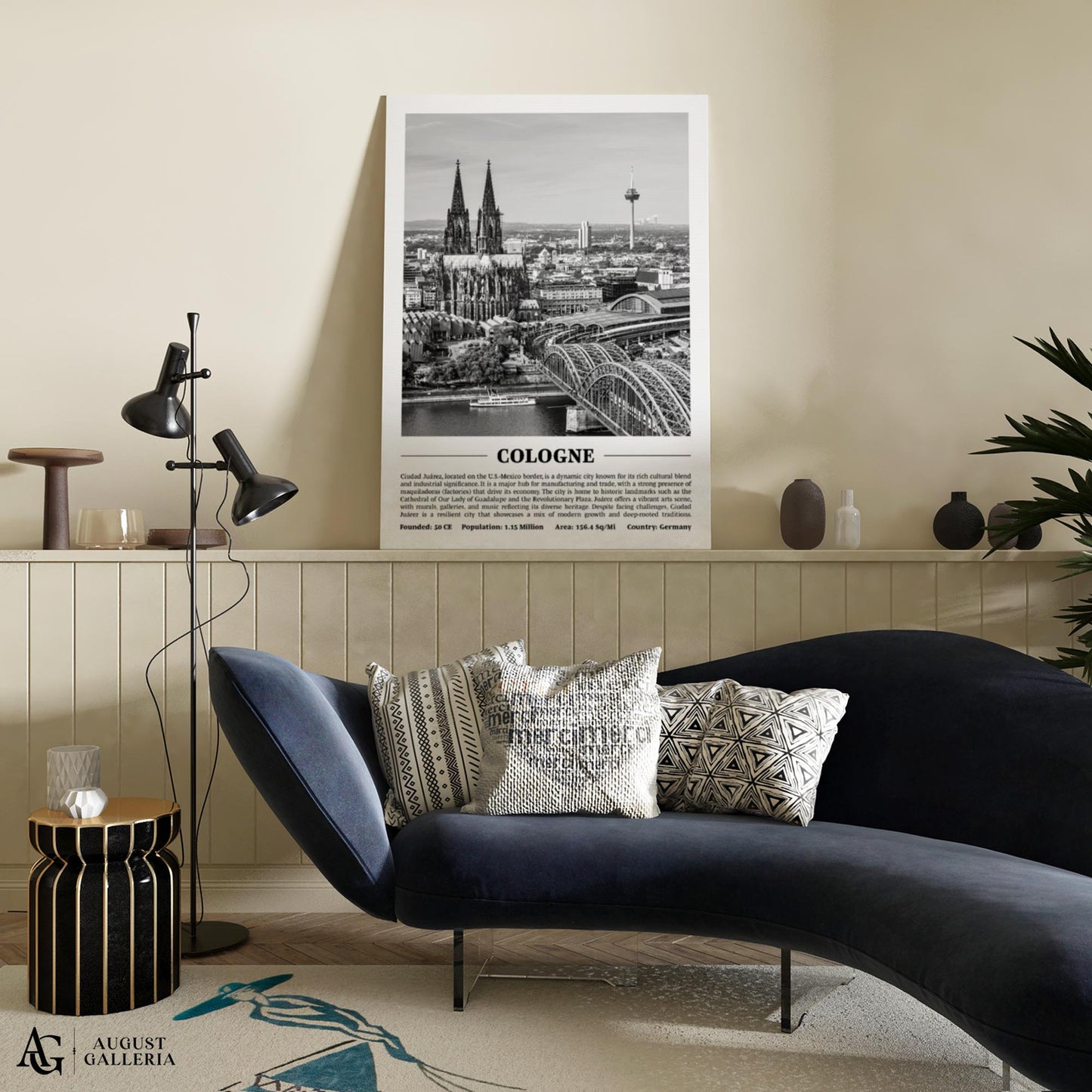 Cologne Black & White City Print