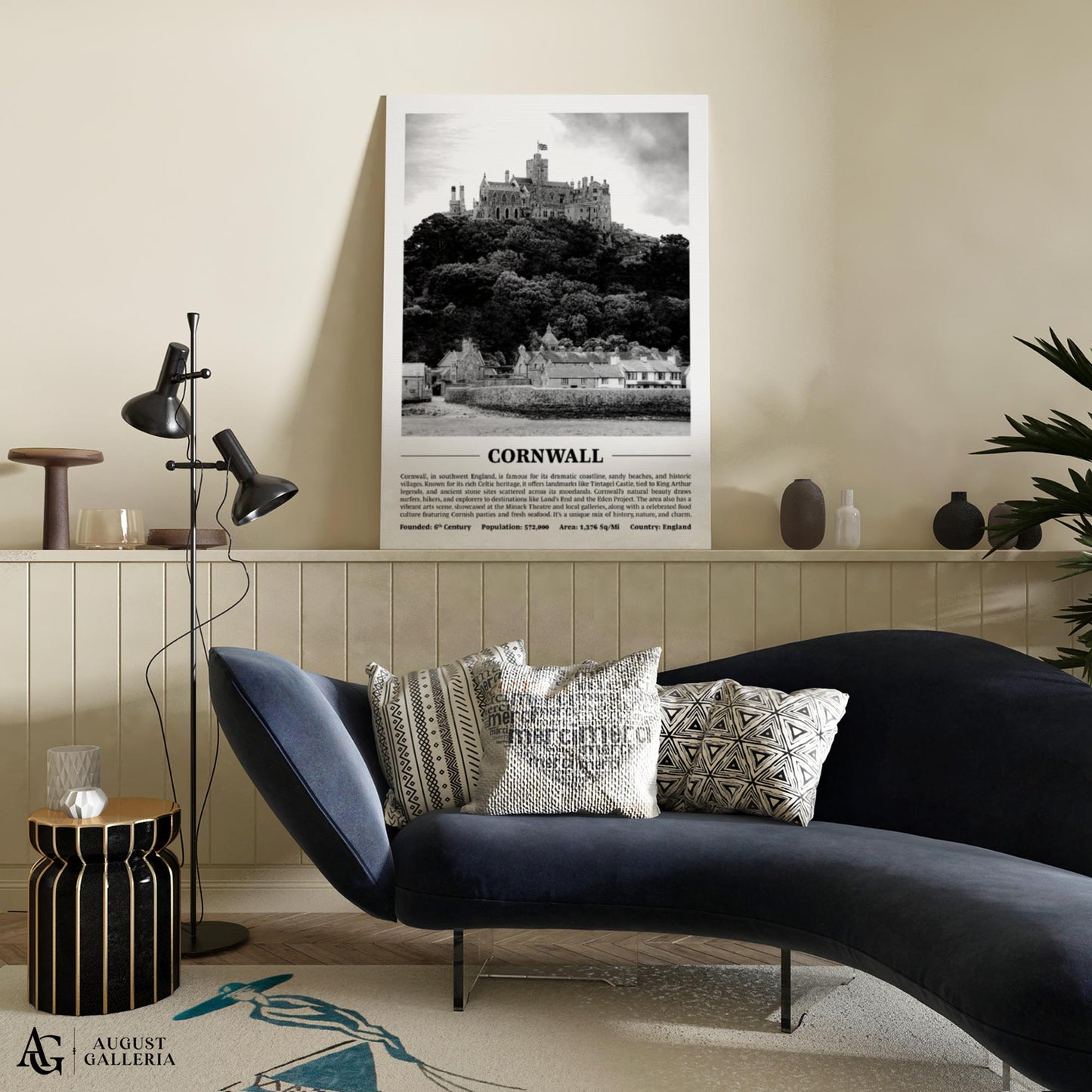 Cornwall Black & White City Print