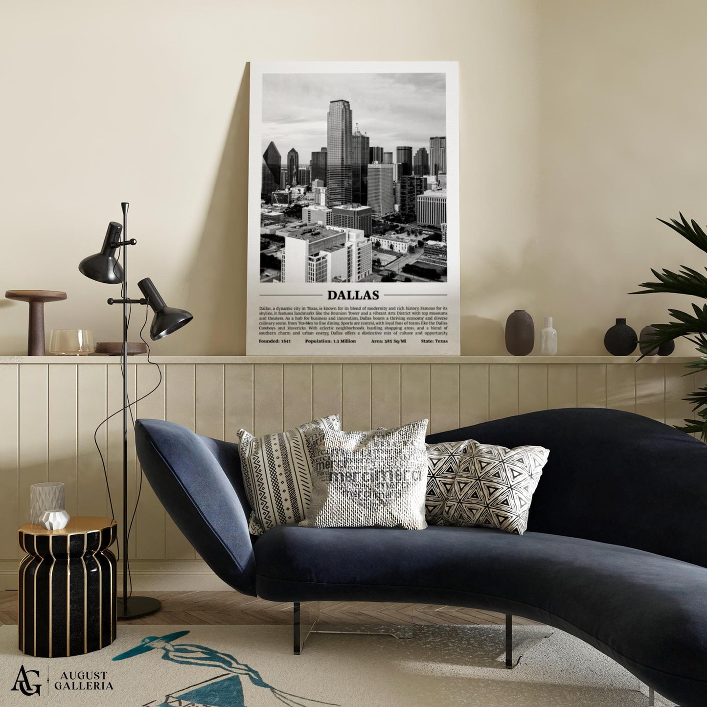 Dallas Black & White City Print