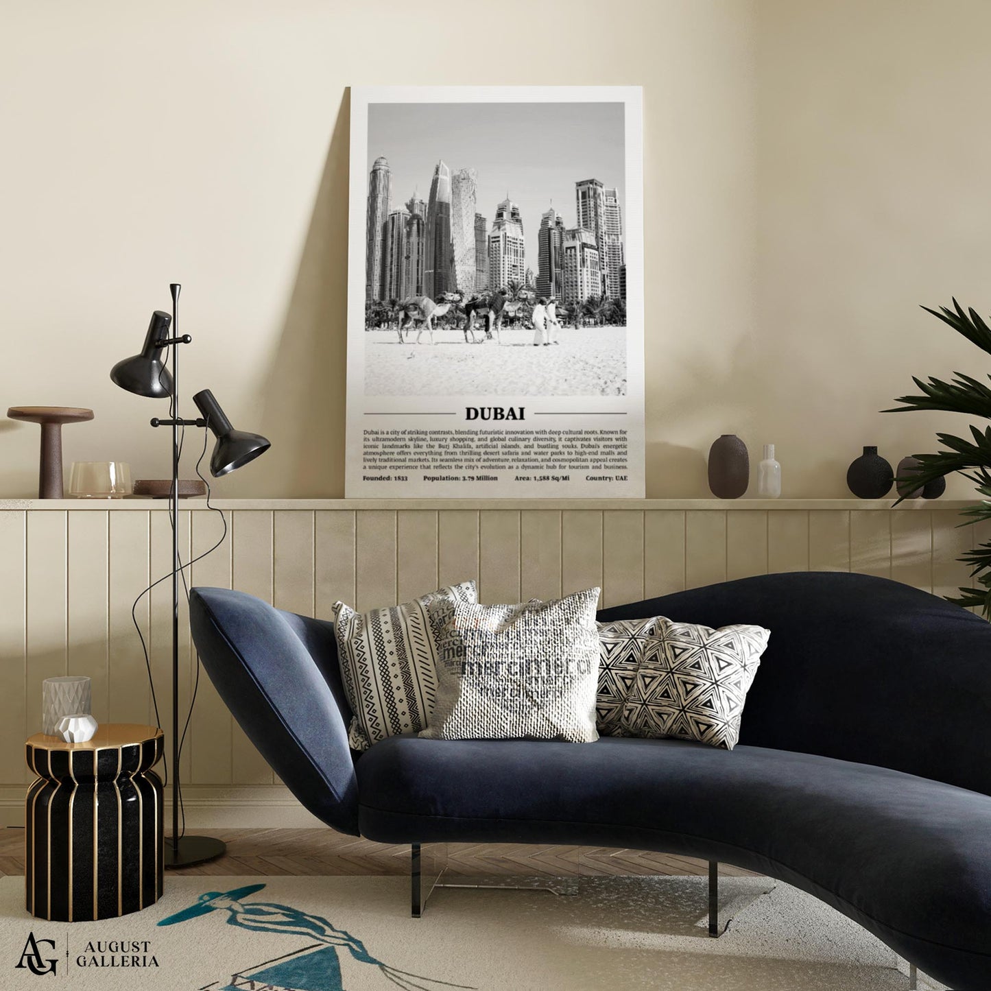 Dubai Black & White City Print