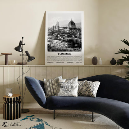 Florence Black & White City Print