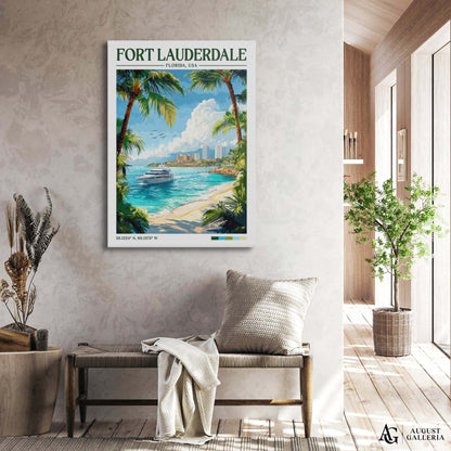 Fort Lauderdale Florida Retro Travel Print