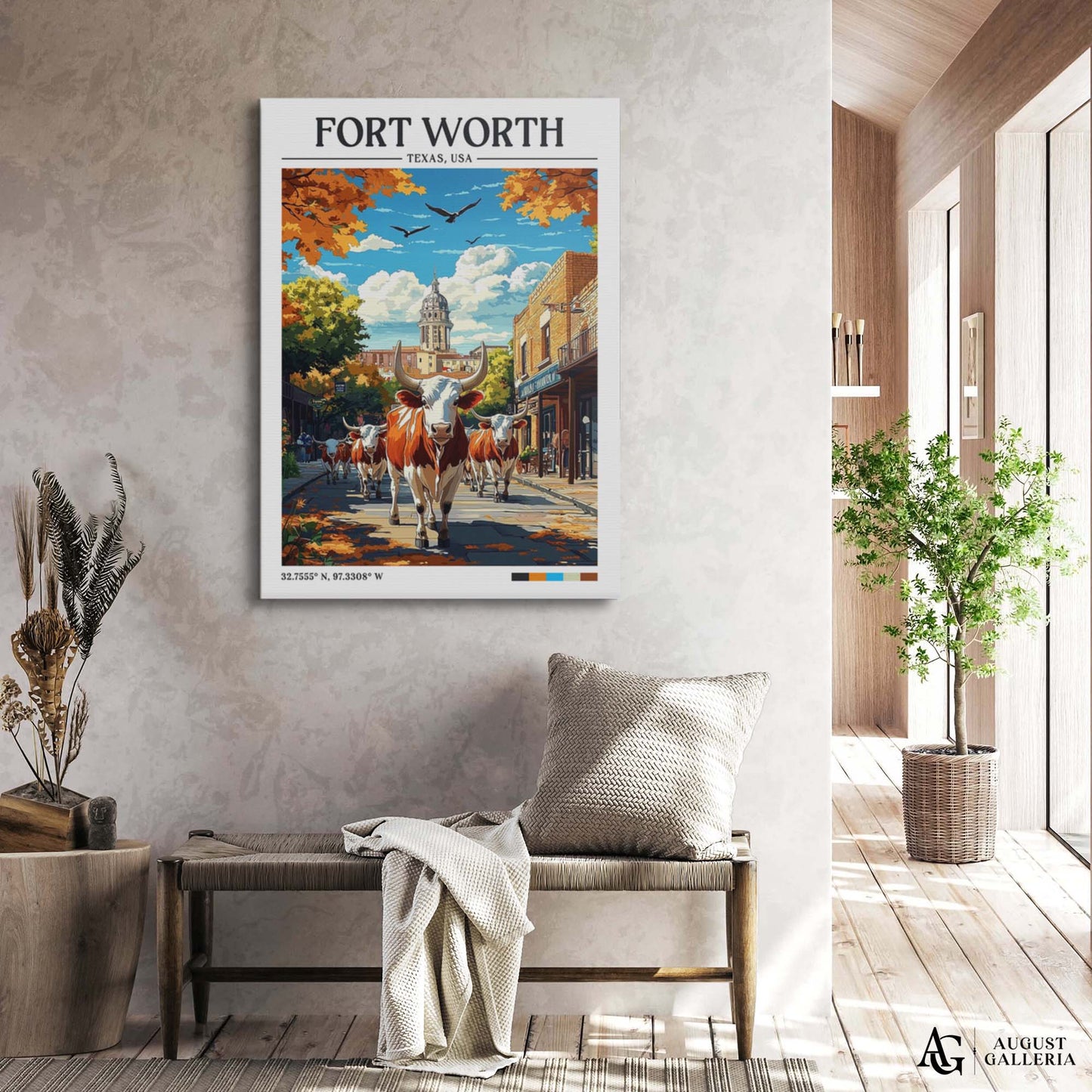 Fort Worth Texas Retro Travel Print