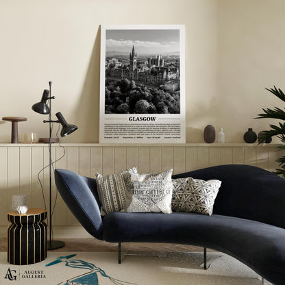 Glasgow Black & White City Print