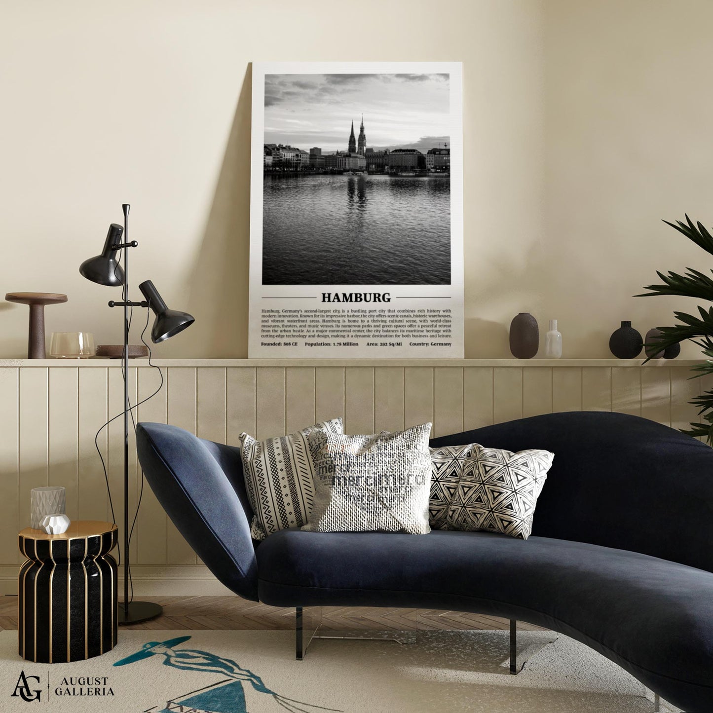 Hamburg Black & White City Print