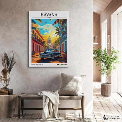 Havana Cuba Retro Travel Print