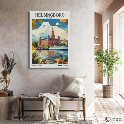 Helsingborg Sweden Retro Travel Print