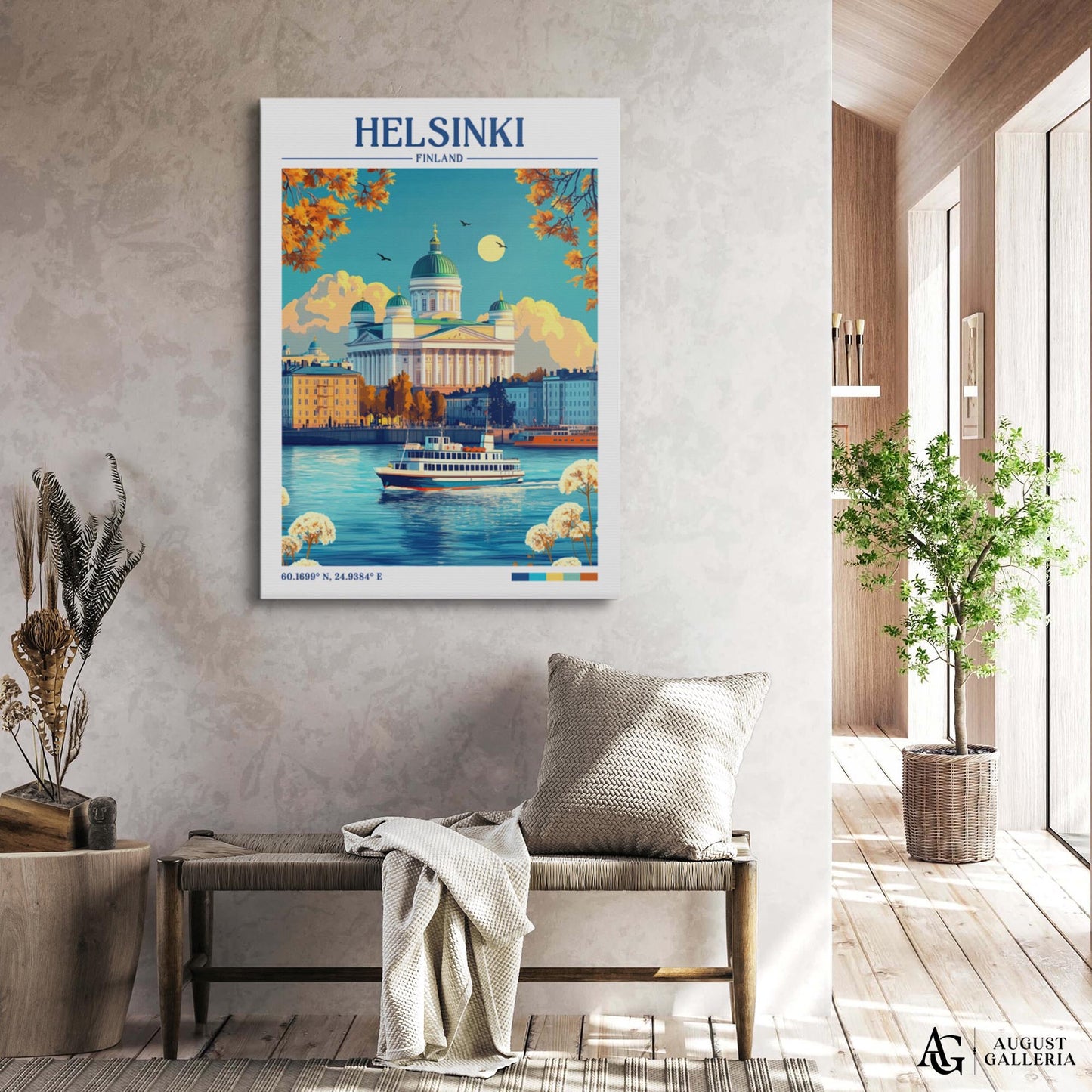 Helsinki Finland Retro Travel Print