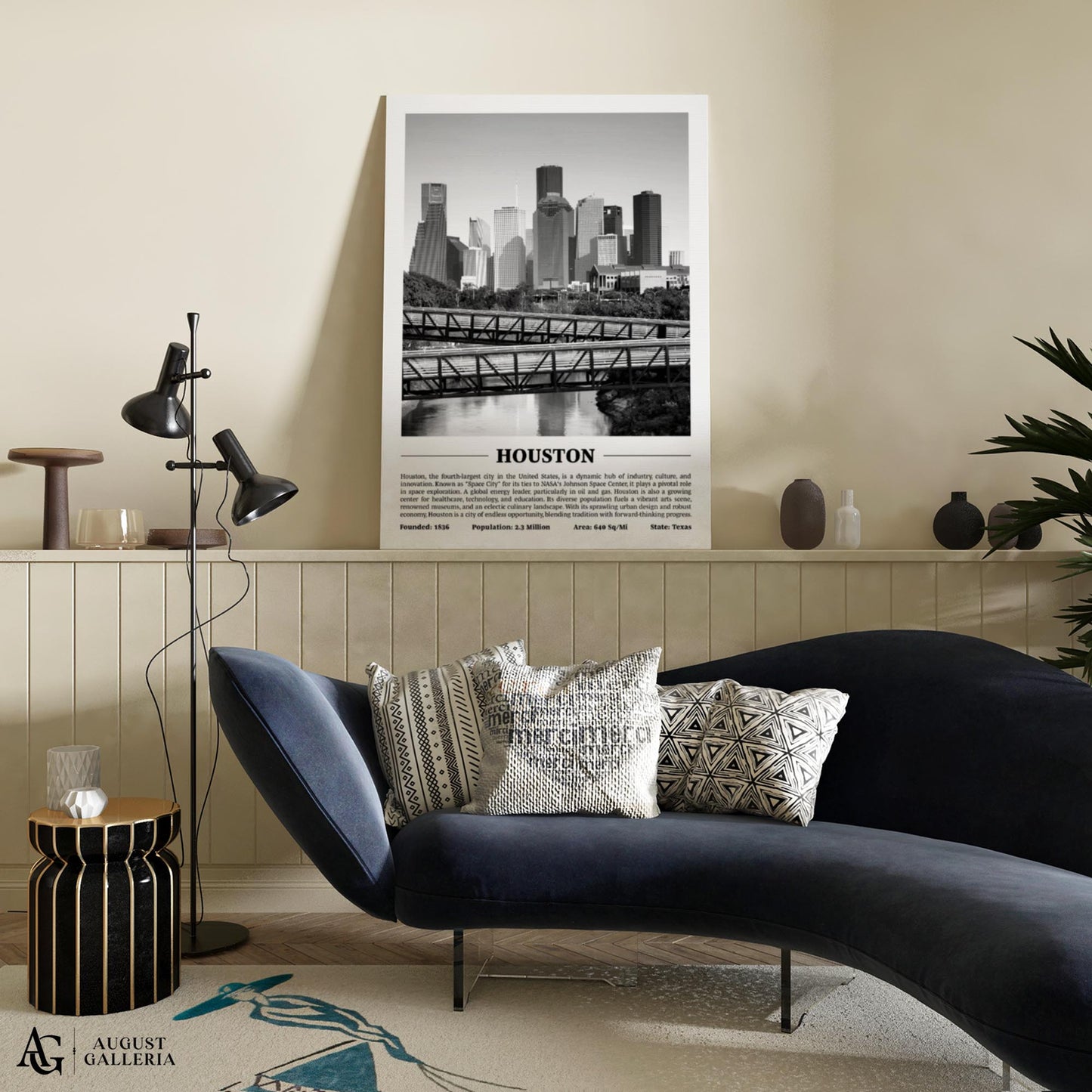 Houston Black & White City Print