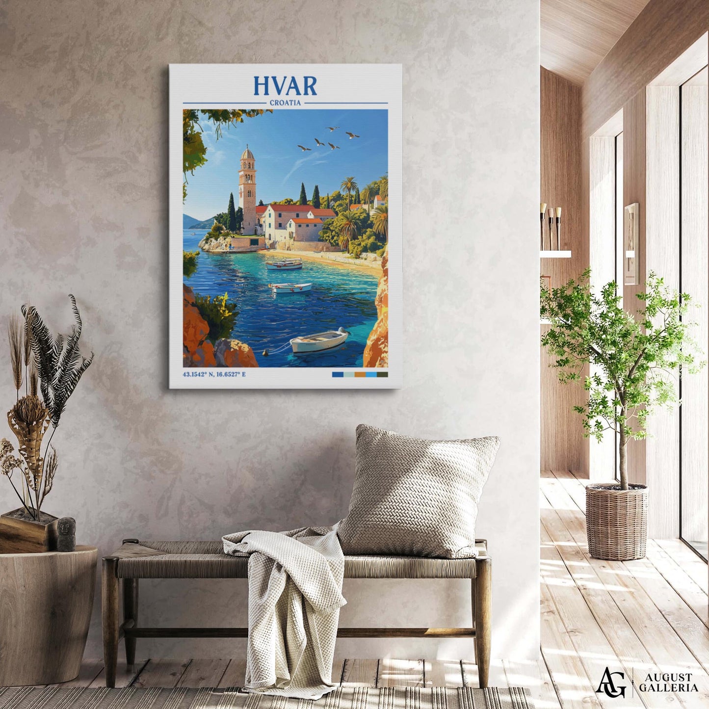 Hvar Croatia Retro Travel Print